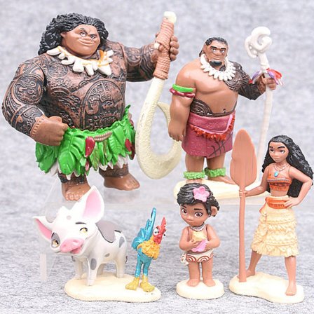 Disney 6-tyylinen PVC Moana, Maui seisova hahmomalli keräilylahjatavara - Erinomainen lahjaksi!