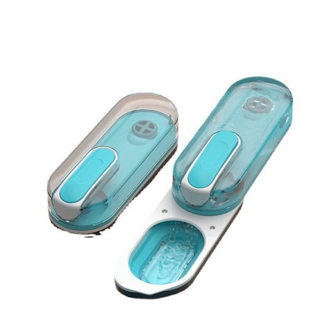 Blå hundevandflaske, bærbar foldbar vandfontænekop med lækagesikker vandskålsdispenser til kat/kanin/hvalp udendørs gåtur