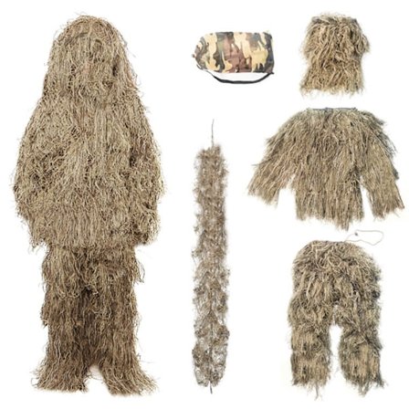 Børne Ghillie Kostumer Sniper Halloween Hær Kostume Brun2