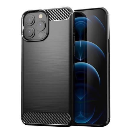 Iphone 13 Pro - Skal Gummi I Kolfiberdesign - Svart Svart