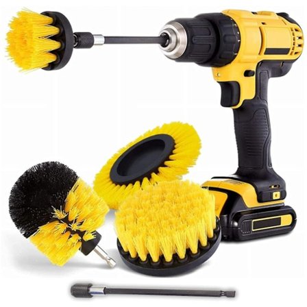 Borstar för skruvdragare (inkl. bitsförlängare) 5-pack - Gul