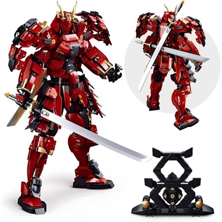 Samurai Mech Warrior -mallirakennussarja, kaksoismiekka-robottirakennussarja, 923 osaa, luova keräilylahja aikuisille, miehille, teini-ikäisille 