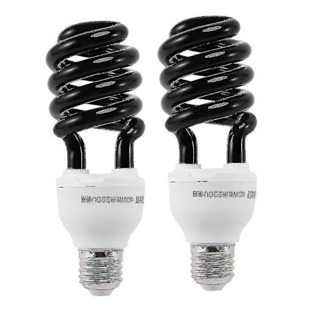 2x E27 40w UV Ultraviolett Fluorescerende Svartlys CFL Lyspære 220v Form:spiral Watt Volt [DB]