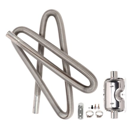 Parkeringsluftvarmer Udstødningsrør med Lyddæmper Rustfrit Stål Brændstoftank Diesel Gas Udluftningsslange 2,5 cm Indvendig Diameter 200 cm