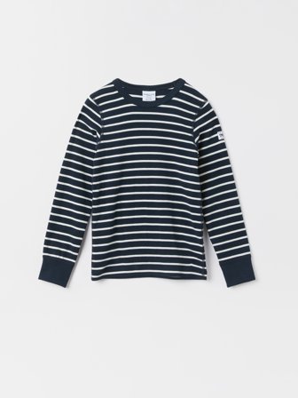 Polarn O. Pyret - Striped long-sleeved top - 122 - Childrenswear - blue
