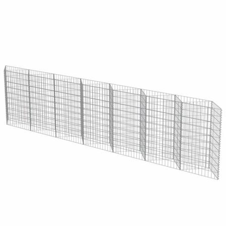 Vidaxl Gabionmur I Galvaniserat Stål 450x30x100 Cm Silver