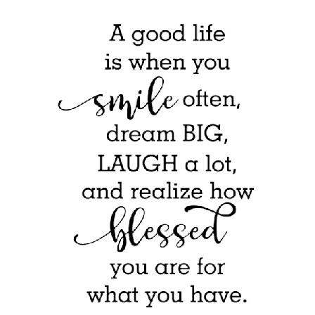 Väggord - Smile Dream Laugh Blessed