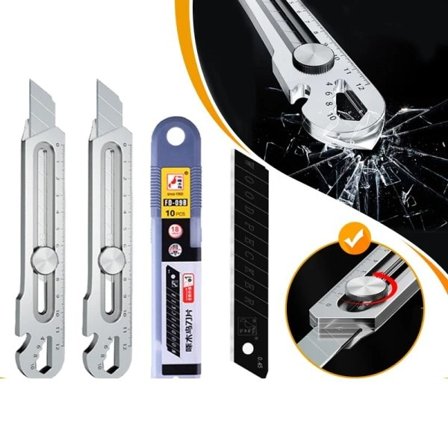 6 I 1 Multi-Function Rustfrit Stål Utility Kniv Tail Break Design/Ruler/Flaske åbner