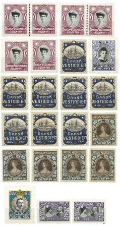 Dansk Vestindien - Dubletpakke med 23 postfriske julemærker