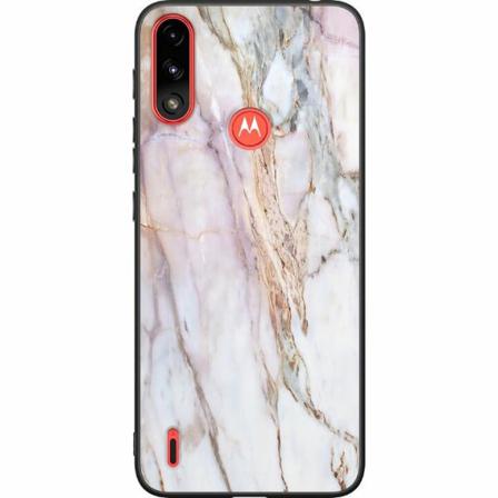 Motorola Moto E7i Power Svart Skal Marmor