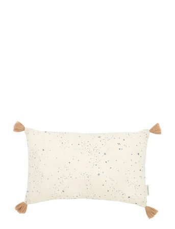 NOBODINOZ Tassel Rectangular Cushion In Washed Double Muslin Wabi-Sabi - Cream - ONE SIZE