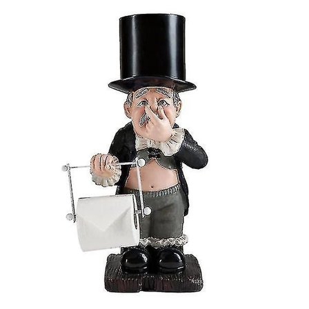 Polyresin Man Stinky Butler Toalettpappershållare Dekorativ Hem Toalett Rullpappershållare