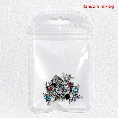 5 stk. krystal rhinestone neglekunst dekoration halloween flagermus negle charms dekoration Multicolor