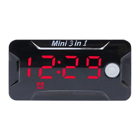 Vanntett Digital Klokke & Termometer & Voltmeter for Motorsykkel [DB]