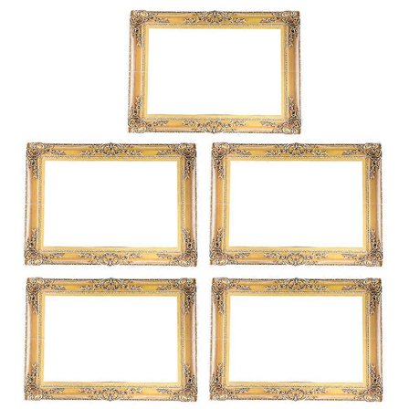 5 st Gyllene Papper Fotoram Rekvisita för Dekor DIY Vintage Fotoramar