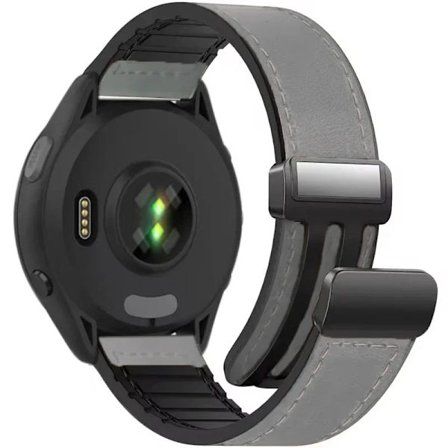 22mm 20mm Läder+Silikon Armband kompatibelt Garmin Forerunner 970 55 165 265 965 Magnetiskt Andningsbart kompatibelt Garmin Vivoactive 6/5 Venu 3/2