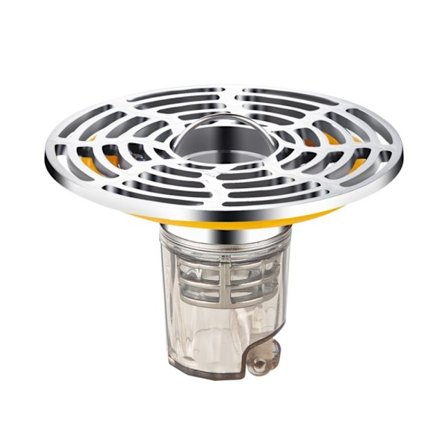 Suihkun lattian tyhjennysventtiili vedenpoistotulpan alla