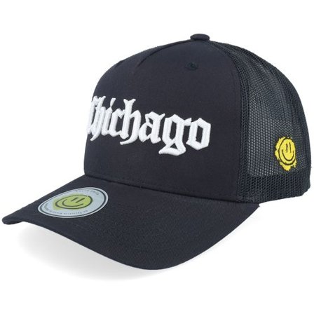 Lucid Smile - Svart trucker Keps - Chichago 3d Script Black A-frame Trucker @ Hatstore