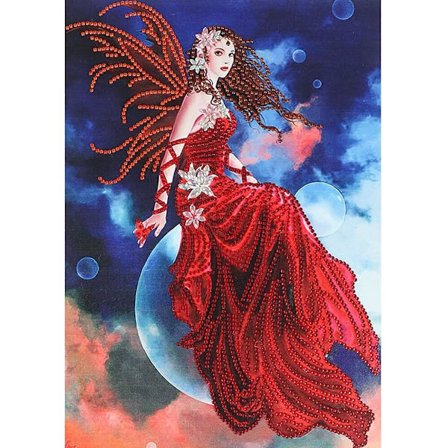 5D DIY special shape diamond röd kjol dam delvis borrning d