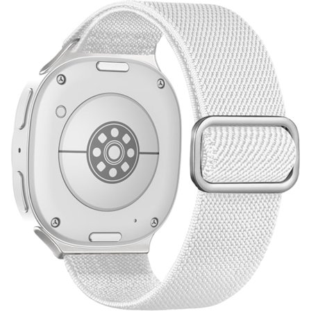 Hihna Samsung Galaxy Watch 8 40mm 44mm / Watch 8 Classic 46 mm:lle, joustava kudottu nailonhihna (valkoinen)
