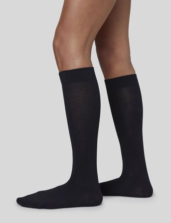 Swedish Stockings Hedvig Cotton Knee-Highs - Black - 36-38