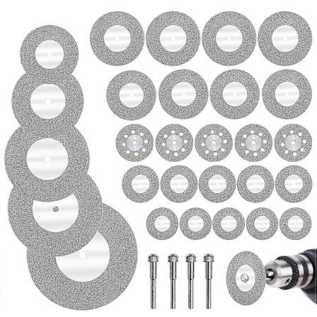 32st Mini Diamantkapskiva med 4st Dornar Mini Kapskivor Skärskivor För Glas/Edelsten/Trä/Metall/Keramik-16/20/22/25/30/40/50/60mm db