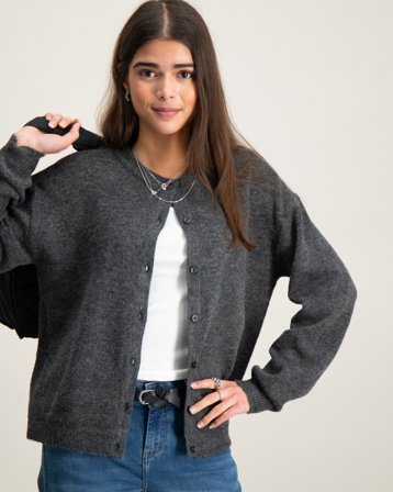 LMTD NLFLODET LS SHORT KNIT CARDIGAN Grau Pullover Mädchen - Kids Brand Store