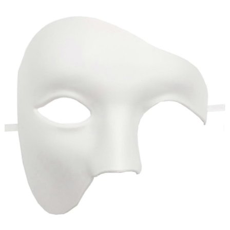 Maske for menn Phantom of the Opera Halvmaske Maskerade Maske Hvit