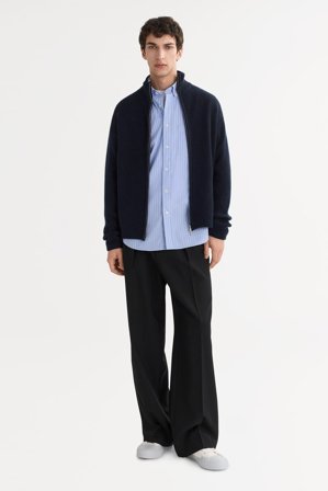 Soft Goat - Men's Chunky Full Zip - Kashmirtröja herr - S - Navy