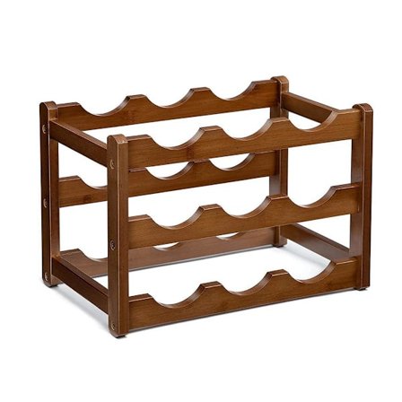 Vinhylla i bambuträ, 9 flaskor, organiseringsställ, förvaring, display, heminredning