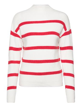 Viril Mockneck L/S Knit Rib Top - Fav White Vila