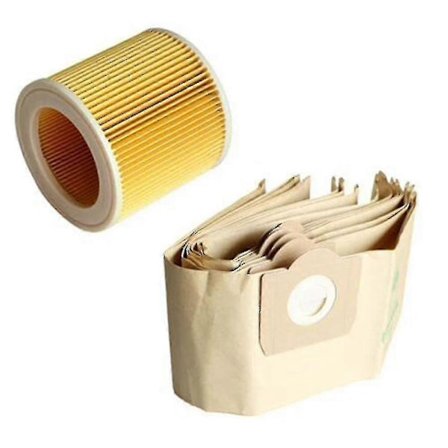5x Støvsugerposer 1x Filter for Karcher WD3 Premium Støvsuger