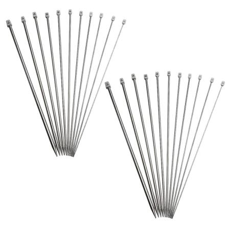 22 kpl:n punontatyökalu ruostumattomasta teräksestä valmistetut langan neulomiseen tarkoitetut virkkuukoukut Silver 25x0.1x0.1cm