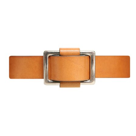 Konjaksbrunt 25mm damskärp i kalvläder
