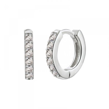 Rhinestone Diamond Hoop Earrings Gold Plated Brass