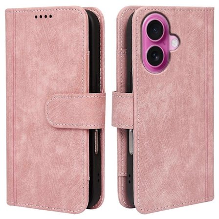 iPhone 16 Nahkakotelo Linjakuvio Lompakko Puhelinkotelo 9 Korttipaikalla