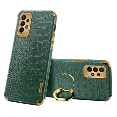SKALO Samsung A23 5G Crocodile Guldkant Cover - Grøn Green