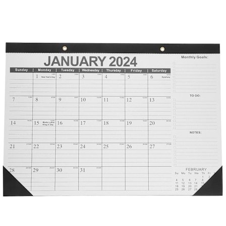 Engelsk Månedlig Kalender Enkel Skrivebords Kalender Amerikansk Helligdags Kalender Hjemme Kalender Dekor