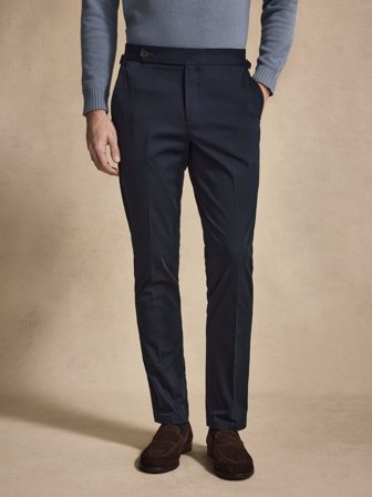 John Henric Men's Marineblauwe Slim Fit Chino Size 58