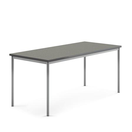 Tisch SONITUS, 1800x800x760 mm, Linoleum dunkelgrau, alugrau