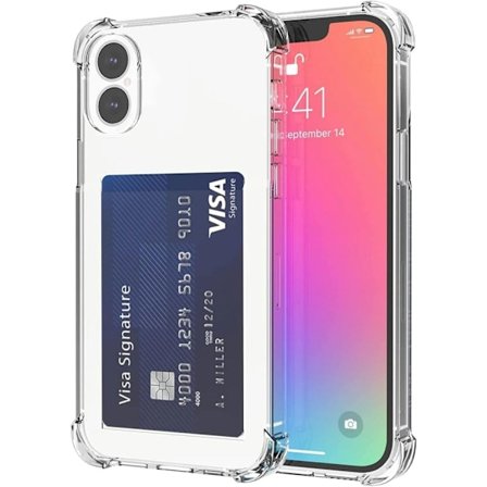 iPhone 16 Transparent Plånboksfodral Korthållare