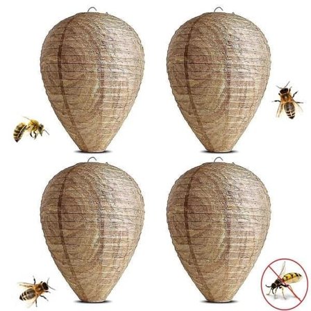 4 st Getingfällor giftfritt lockbete av papper, avskräckande för bin - Getingbo
