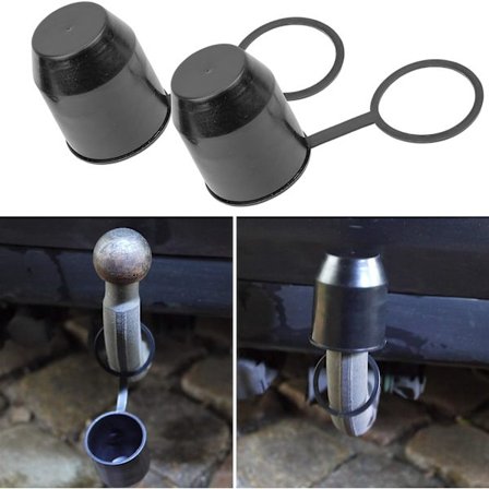 Kuledeksel for tilhengerfeste, 2 pakker, for kulehodekoblinger opptil Ø 50 mm, lekker ikke, Beskyttende gummilokk, krokdeksel mot slitasje og smuss, 