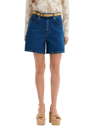 Malina Solene High Rise Denim Shorts Dam Blå 36
