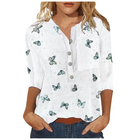 Damblus Loose-fit Pullover Shirt Office Lady Summer Top