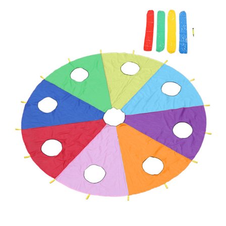 Barn Lek Fallskjerm Moldvarp Spill 9 Hull Oppblåsbar Pinne Samarbeidsspill for Utendørs Lekaktiviteter