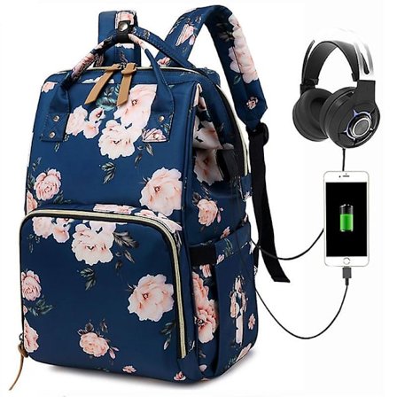 Polyester Anti-stöld Snygg Casual Daypack Väska Med Resväska Rem & Usb Laddningsport