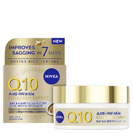 NIVEA Ansiktskräm Q10 Anti-Wrinkle Collagen Expert Day & Night Facial Butter Dagcreme Dam 50 ML
