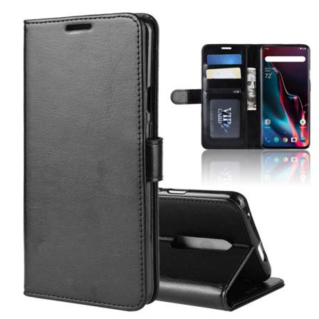 Oneplus 7 Pro - Crazy Horse Plånboksfodral - Svart Black Svart
