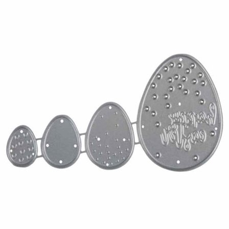 Klippestencilsæt: Påskeæg, 1,5 - 4,5 cm x 1,1 - 3,2 cm, 4 stk.